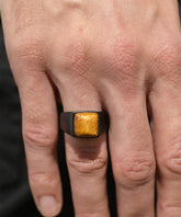 Black Eye of The Tiger Square Ring - Steel Time